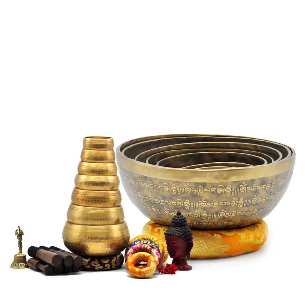 Professionally selected chakra healing singing bowls handmade in Nepal