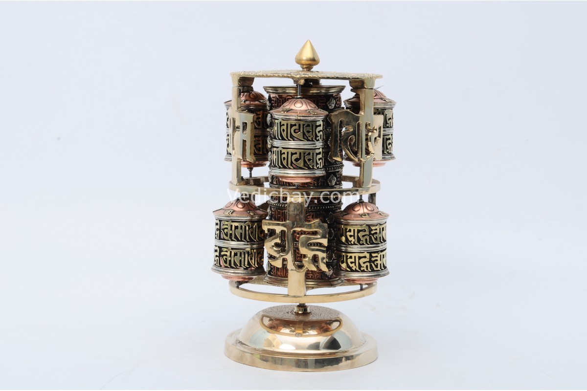 7 Roll Tibetan Dharma Wheel handmade in Nepal