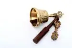 5-Inch Tall Brass Ritual Bell – handcrafted with a classic design and clear resonant sound, ideal for meditation, prayer, and traditional Tibetan spiritual practices.