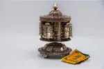 5-Roll Tibetan Prayer Wheel with sacred mantra and embossed copper wheels
