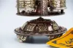 5-Roll Tibetan Prayer Wheel with sacred mantra and embossed copper wheels