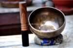 6-Inch Handmade Full Moon Singing Bowl with Striker and Cushion – Nepal