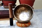 7-Inch Handmade Full Moon Singing Bowl with Striker and Cushion – Nepal
