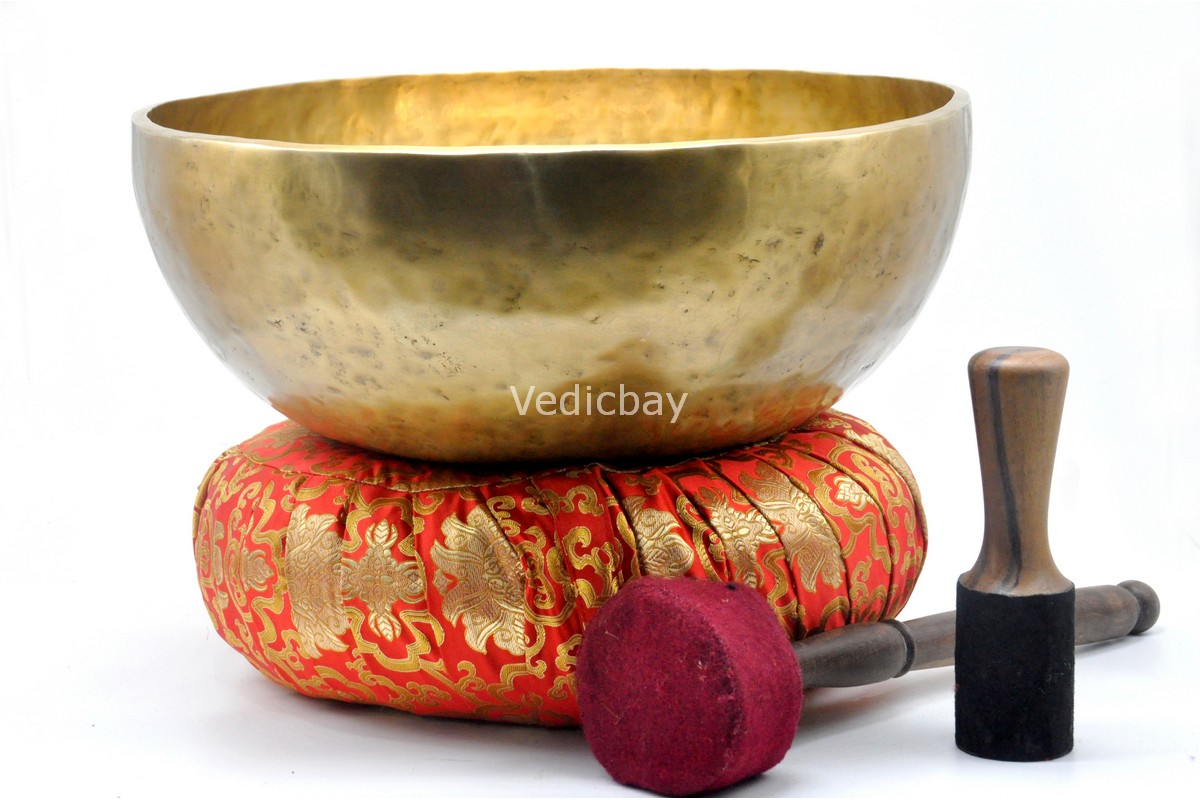Large handmade standing singing bowl made in Nepal for grounding and sound healing