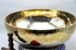 Large shining handmade singing bowl from Nepal for sound healing and meditation