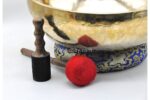 Large shining handmade singing bowl from Nepal for sound healing and meditation