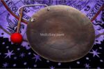 Mantra Mandala Carved Tibetan Gong – Handmade Gong with Sacred Etchings – Deep Resonant Sound for Meditation and Chakra Healing – Includes Felt Striker – From Nepal
