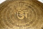 Full Tibetan Mantra Etched Gong – Handmade Gong from Nepal – Deep Resonance for Chakra Healing and Meditation – Fully Etched with Sacred Mantras