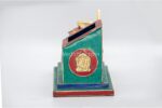 Prayer Wheel Pen Holder – Tibetan Desk Ornament with Stone Inlay – Handmade in Nepal