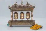 Potala Palace Design Prayer Wheel with five copper mantra wheels and incense burner lid – handmade in Nepal