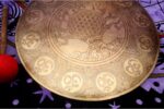 Tree of Life Carved Tibetan Gong – Handmade Gong with Mantra Decoration – Deep Resonant Sound for Chakra Healing and Meditation – From Nepal
