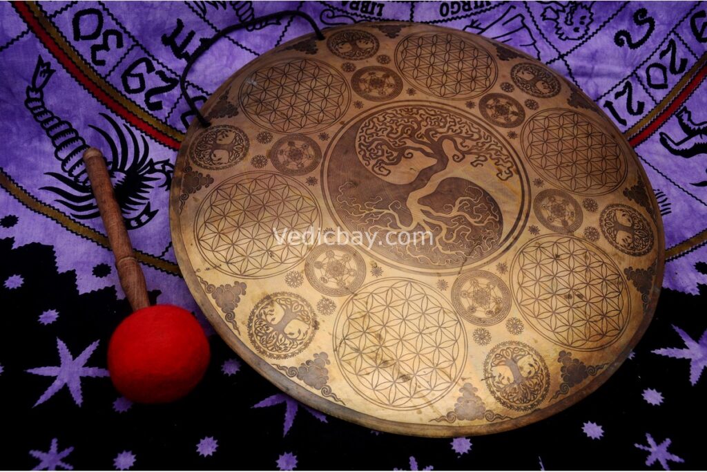 Yin Yang Tree Tibetan Gong – Hand-Etched Gong for Meditation and Chakra Healing – Handmade in Nepal