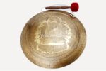 Buddha Shakti Carved Himalayan Gong – Handmade Gong with Mantra Carving for Meditation and Chakra Healing – Deep Sound Gong from Nepal