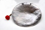 Buddha Carved Tibetan Gong – Handmade Gong with Deep Sound and Mantra Decoration – For Chakra Healing and Meditation – Includes Striker