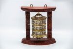 8-inch Wall Hanging Tibetan Prayer Wheel with Wooden Frame – Handmade Mantra Wheel from Nepal