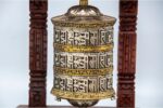 8-inch Wall Hanging Tibetan Prayer Wheel with Wooden Frame – Handmade Mantra Wheel from Nepal