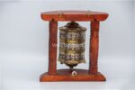 8-inch Wall Hanging Tibetan Prayer Wheel with Wooden Frame – Handmade Mantra Wheel from Nepal