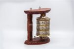8-inch Wall Hanging Tibetan Prayer Wheel with Wooden Frame – Handmade Mantra Wheel from Nepal