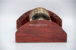 8-inch Wall Hanging Tibetan Prayer Wheel with Wooden Frame – Handmade Mantra Wheel from Nepal