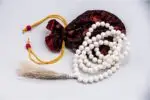 Conch Shell Prayer Beads (Mala) – handcrafted 108-bead mala made from natural conch shell, symbolizing purity and sacred sound in Tibetan Buddhism. Ideal for mantra chanting, meditation, and spiritual rituals.