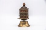 6.5-Inch Tibetan Table Top Prayer Wheel with 3-Line Om Mani Mantra