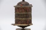 6.5-Inch Tibetan Table Top Prayer Wheel with 3-Line Om Mani Mantra