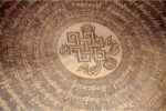 Endless Knot Tibetan Gong – Handmade Gong for Sound Healing and Meditation – Mantra Decorated Gong from Nepal