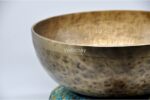Extra large handmade singing bowl featuring Hindu Om symbol and Tibetan mantra etching