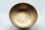 Extra large handmade singing bowl featuring Hindu Om symbol and Tibetan mantra etching