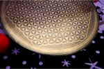 Flower of Life Tibetan Gong – Handmade Sound Healing Gong with Sacred Geometry and Mantra Carving – Includes Felt Striker – Made in Nepal
