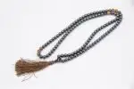 Hematite, Amethyst & Picture Jasper Prayer Beads – handcrafted 108-bead mala combining grounding hematite, calming amethyst, and earthy picture jasper for balance, clarity, and emotional healing. Ideal for meditation and spiritual practice.