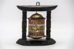 6-inch wall-hanging Tibetan Prayer Wheel with Eight Lucky Symbols and mantra, handmade in Nepal