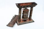 Pagoda Style Copper Frame Tibetan Prayer Wheel with Mantra