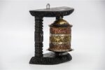 6-inch wall-hanging Tibetan Prayer Wheel with Eight Lucky Symbols and mantra, handmade in Nepal
