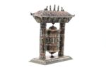 Pagoda Style Copper Frame Tibetan Prayer Wheel with Mantra