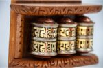 Tibetan Prayer Wheel – 3-in-1 Tabletop or Wall Hanging – 7 Inch Long - Image 5