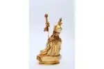 Handcrafted Padmasambhava (Guru Rinpoche) Statue seated in royal posture – made from brass with intricate detailing, holding vajra and skull cup, symbolizing spiritual power and transformation.