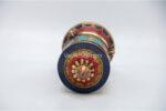 Tibetan Prayer Wheel – 6.5 Inch Tabletop with Brass Mantra and Stone Inlay – Handmade in Nepal
