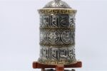 Tibetan Prayer Wheel, Prayer Wheel Nepal, Tabletop Dharma Wheel, Austamangal Symbols, Eight Lucky Symbols, OM Mani Padme Hum, Handmade Buddhist Item, Spiritual Decor, VedicBay, Blessed Prayer Wheel