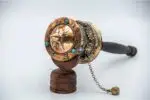 Eight Auspicious Symbol Tibetan Prayer Wheel with wooden handle