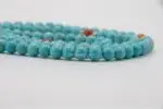 Turquoise Stone Mala – handcrafted 108-bead prayer necklace made from natural turquoise gemstones, symbolizing protection, healing, and spiritual balance. Ideal for meditation, mantra chanting, and energy alignment.
