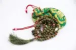 Unakite Stone Mala – handcrafted 108-bead prayer necklace made from natural unakite gemstones, symbolizing emotional healing, balance, and heart chakra activation. Ideal for meditation, mantra chanting, and inner harmony