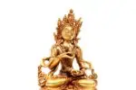 Handmade Vajrasattva Statue seated in meditative posture holding vajra and bell – crafted from brass with intricate details, representing purification and spiritual awakening.