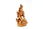 Handcrafted White Tara Statue seated in lotus posture with seven eyes – made from brass with delicate detailing, symbolizing compassion, healing, and longevity in Tibetan Buddhism.