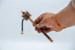 Mini Tibetan prayer wheel with cane handle
