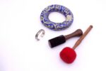 10-Inch Old Finish Handmade Singing Bowl with Cushion, Mallet & Mantra Bracelet