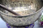 11-Inch Old Finish Handmade Singing Bowl with Cushion, Mallet & Mantra Bracelet