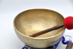 13-Inch Handmade Head Therapy Tibetan Singing Bowl – Dim Finish with Mallet, Cushion & Drum Stick