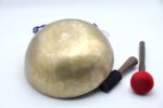 13-Inch Handmade Head Therapy Tibetan Singing Bowl – Dim Finish with Mallet, Cushion & Drum Stick