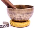 5-Inch Old Finish Handmade Singing Bowl with Cushion, Mallet & Mantra Bracelet